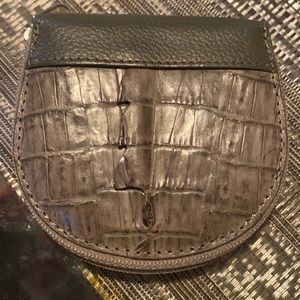 ⭐️Genuine Crocodile skin coin pouch in Grey Green